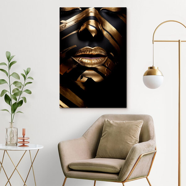 - Striking face art and bold lines