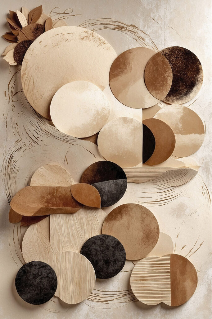 Group of circles on a white surface