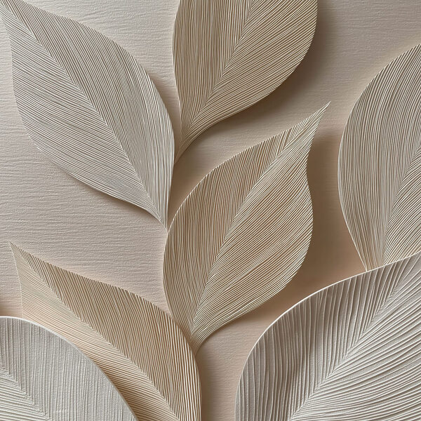 Elegant leaf patterns in neutral tones Elegant leaf patterns in neutral tones