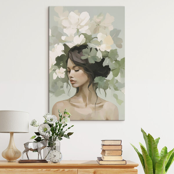 Woman with flowers on her head Woman with flowers on her head
