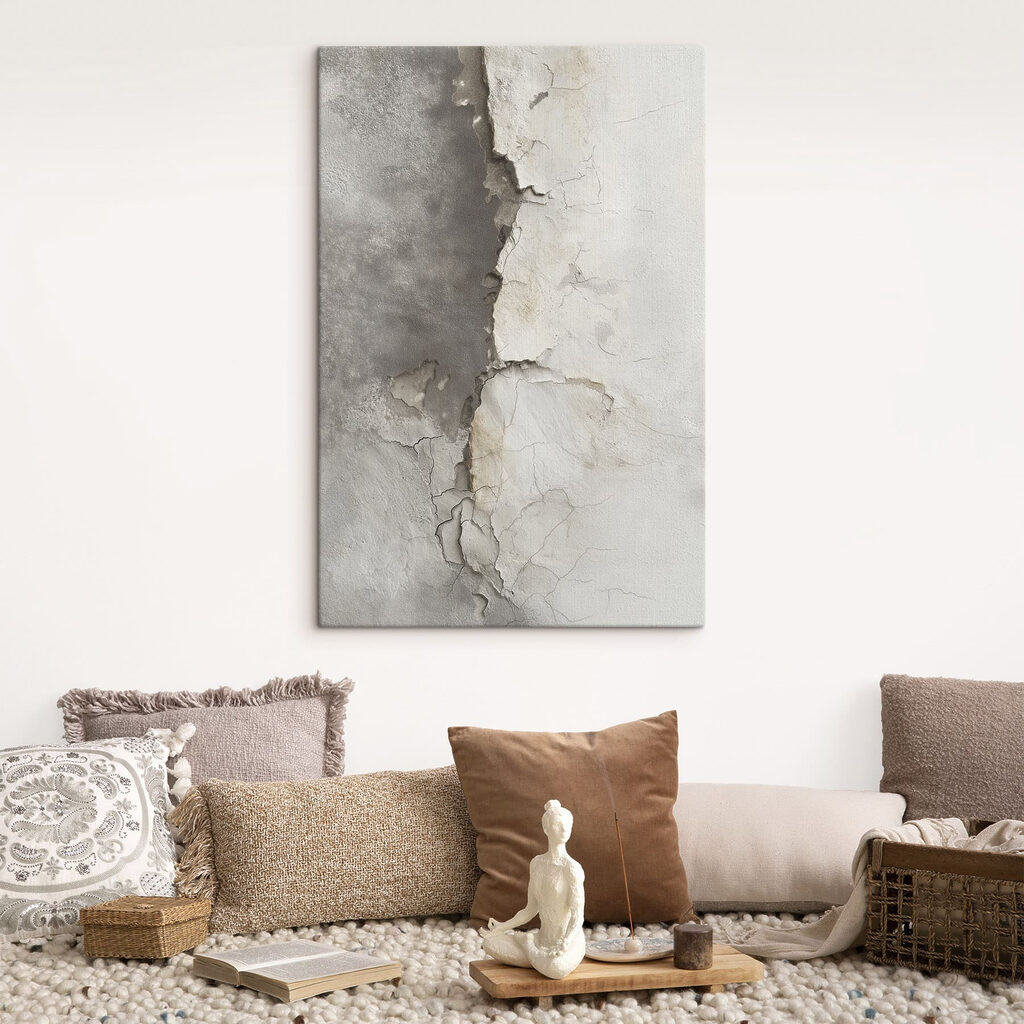 Cracked wall with faded texture