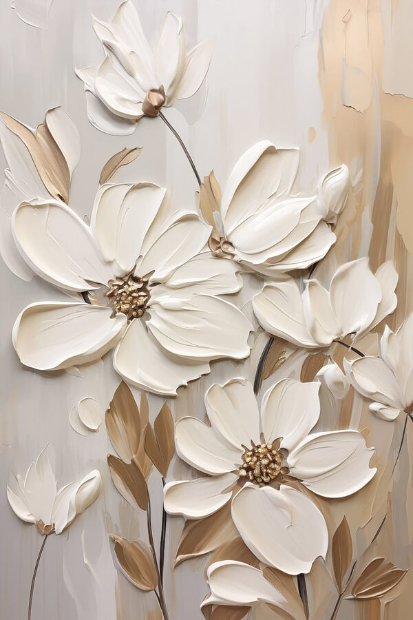 Painting of white flowers