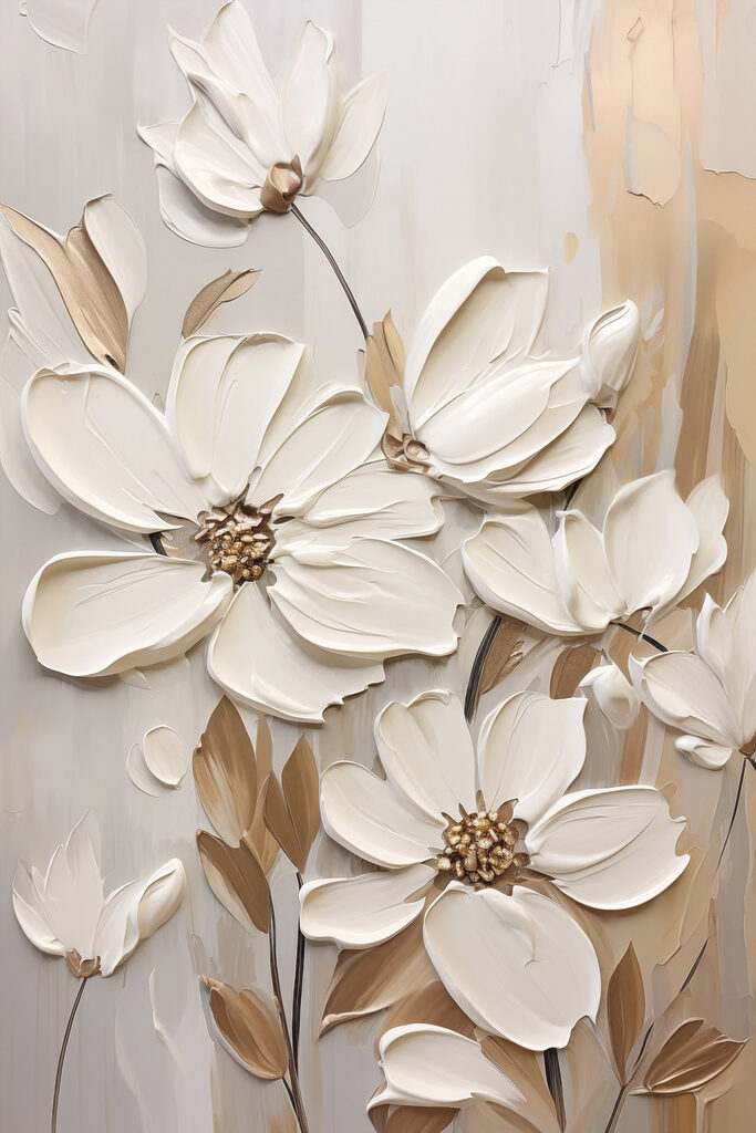 Painting of white flowers