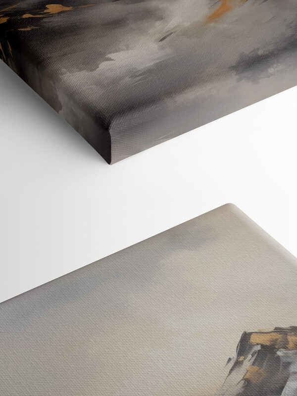 Painting of mountains with clouds Painting of mountains with clouds