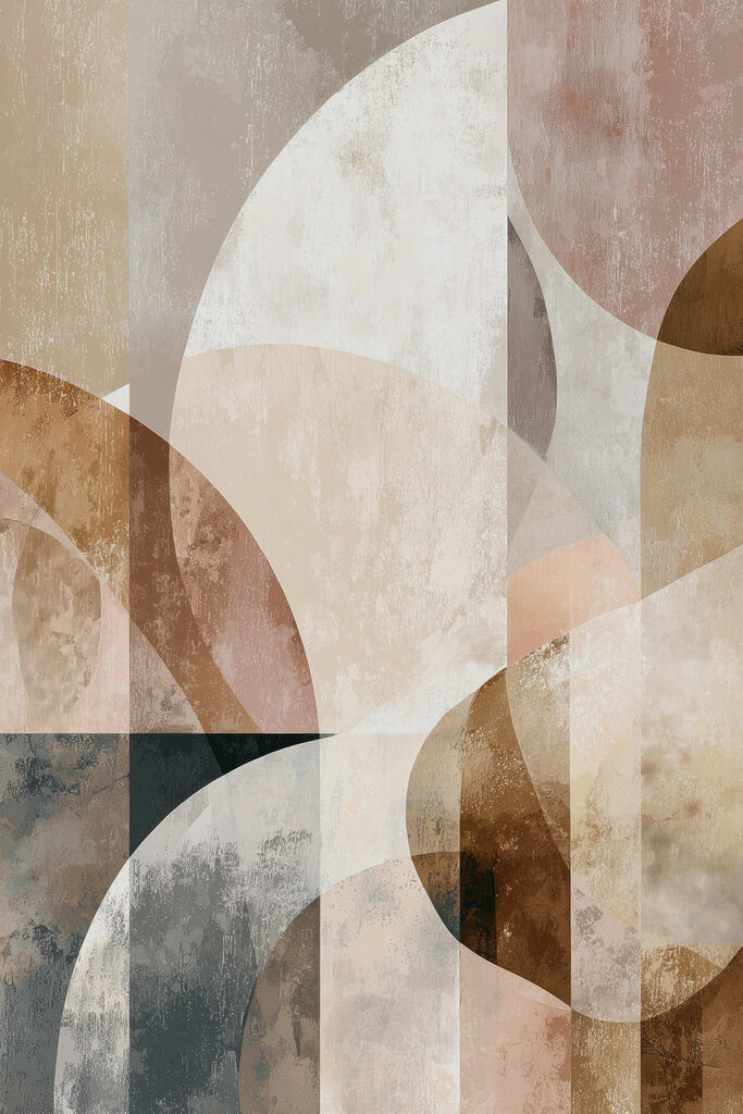 - Abstract shapes in soft earth tones - Abstract shapes in soft earth tones