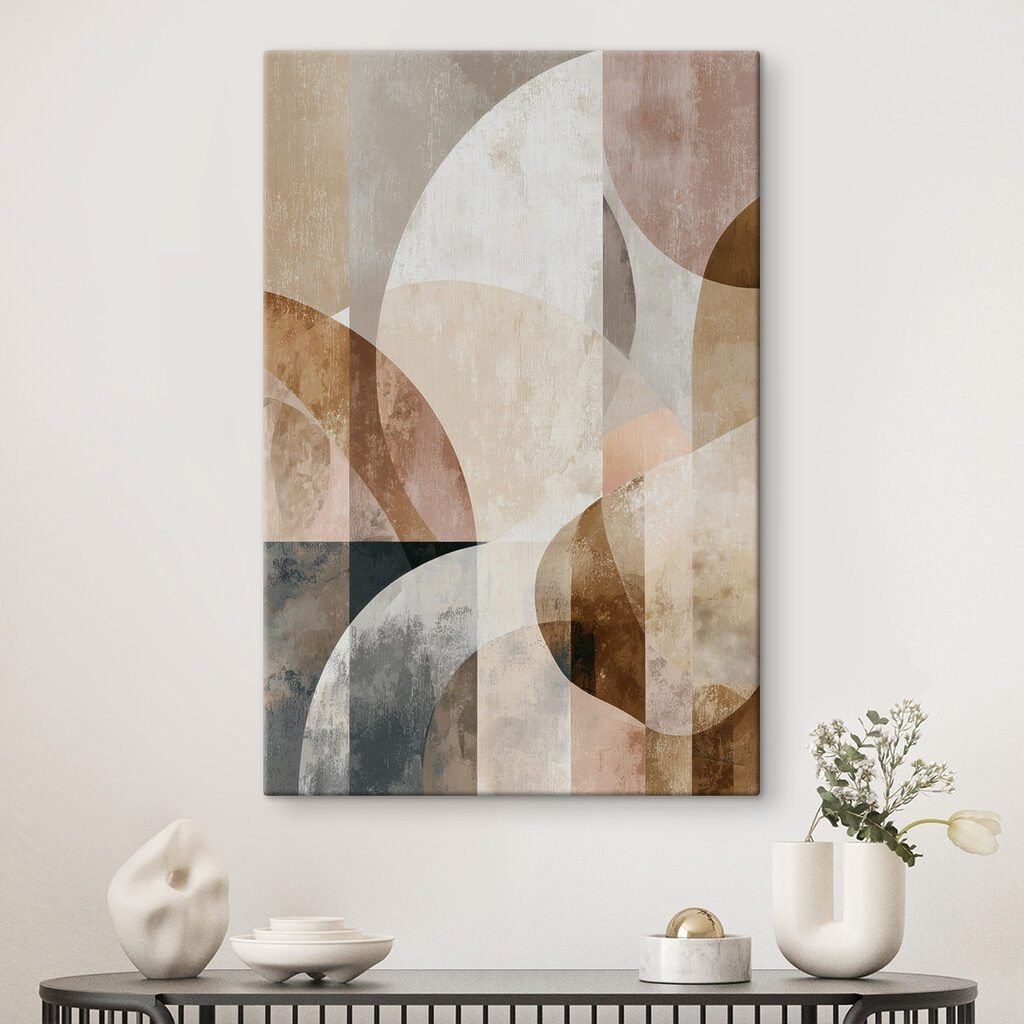 - Abstract shapes in soft earth tones - Abstract shapes in soft earth tones