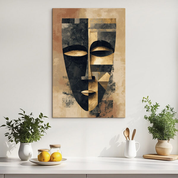 Abstract art depicting a stylized face Abstract art depicting a stylized face