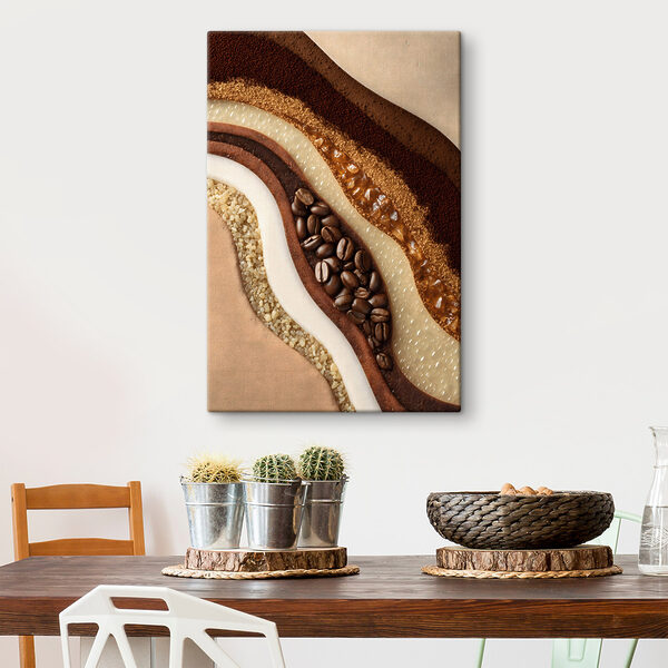 - Layers of rich coffee textures