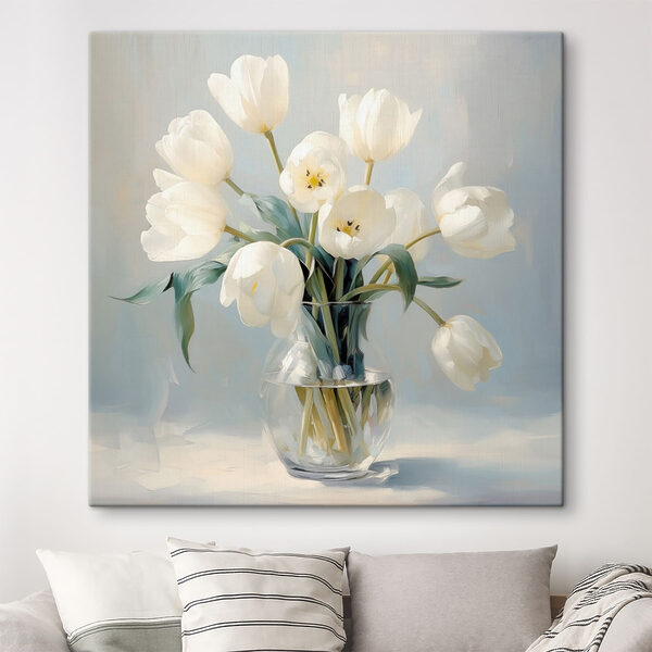 Vase of white flowers