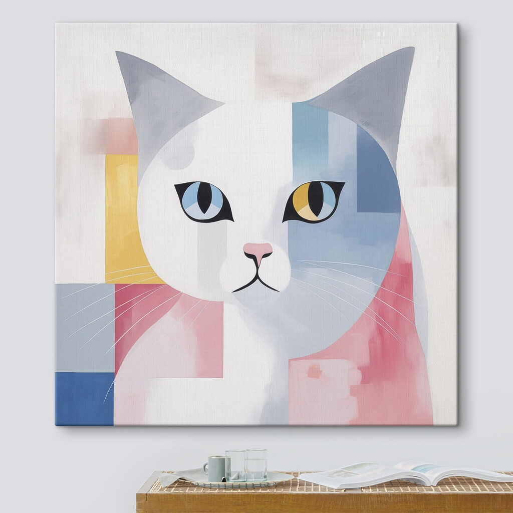 Cat with colorful squares