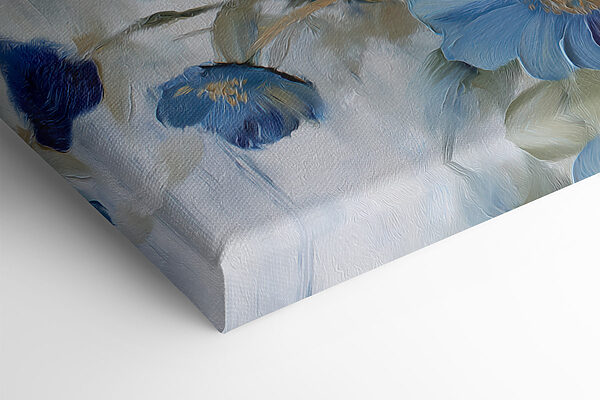 Painting of blue and white flowers