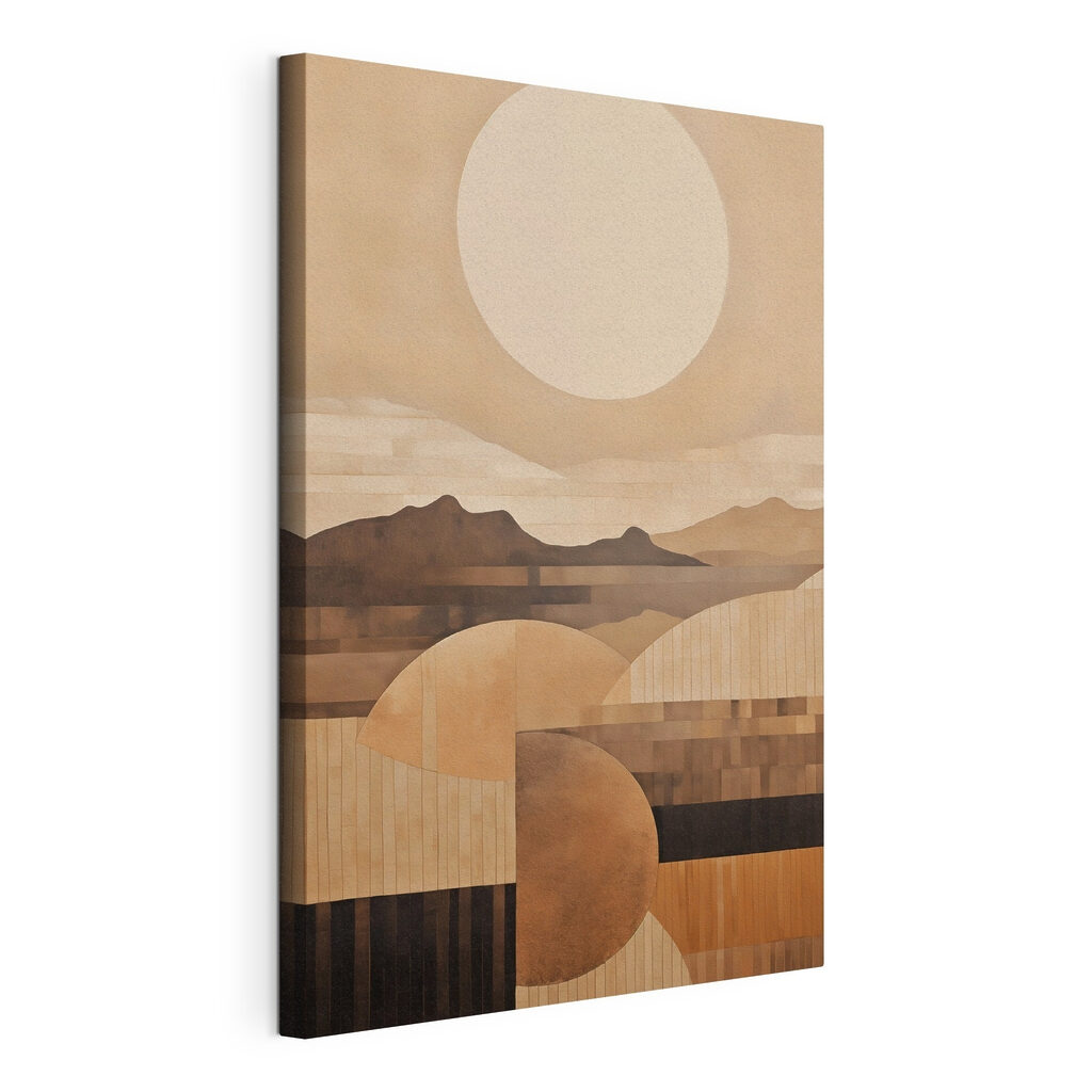 Painting of mountains and sun Painting of mountains and sun