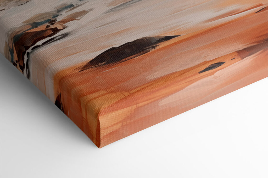 Painting of a beach with a rocky shore Painting of a beach with a rocky shore