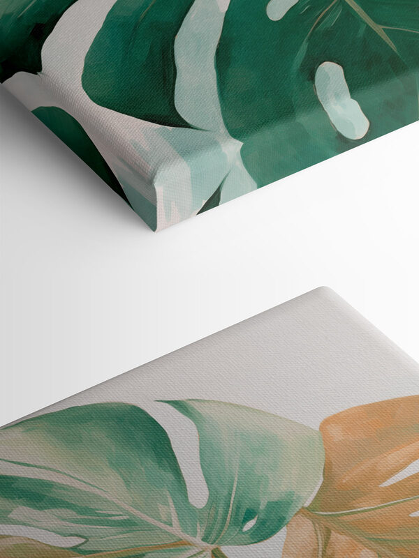 Green leaves with vibrant hues