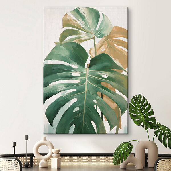 Green leaves with vibrant hues
