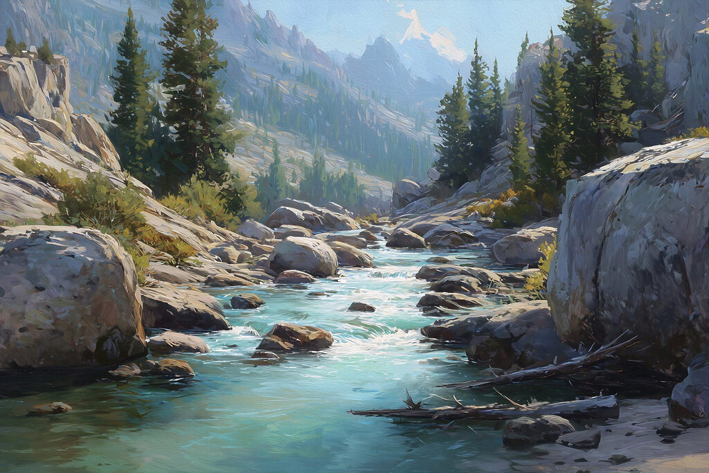 River running through a rocky mountain River running through a rocky mountain
