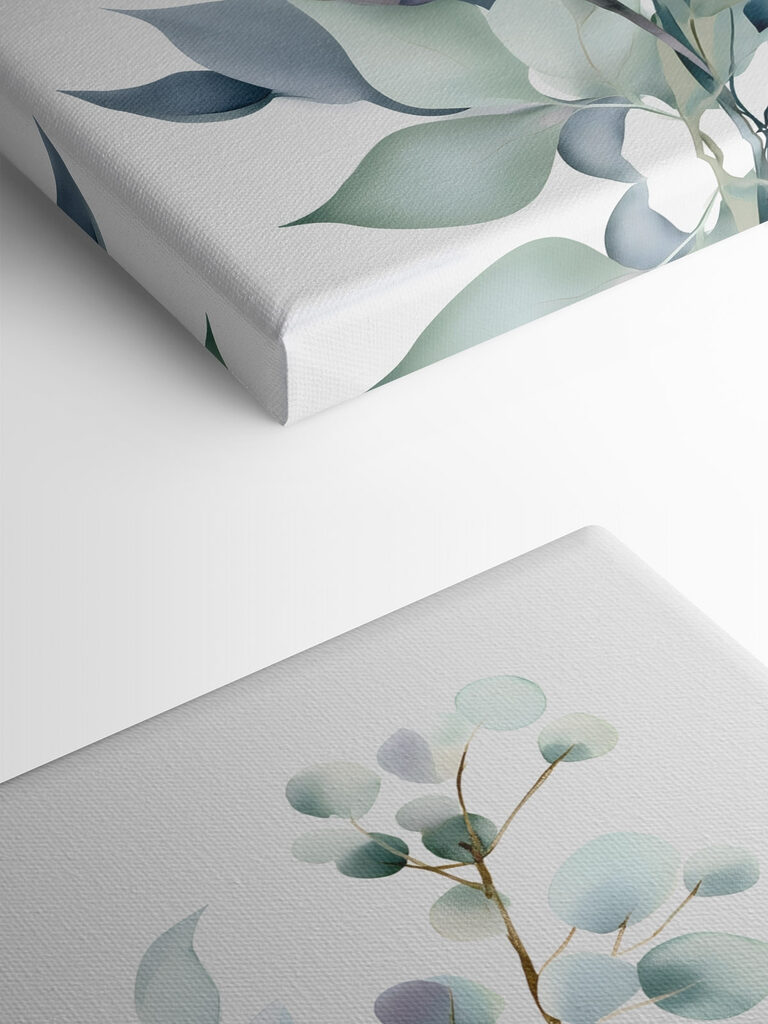 - Serene botanical composition in soft hues