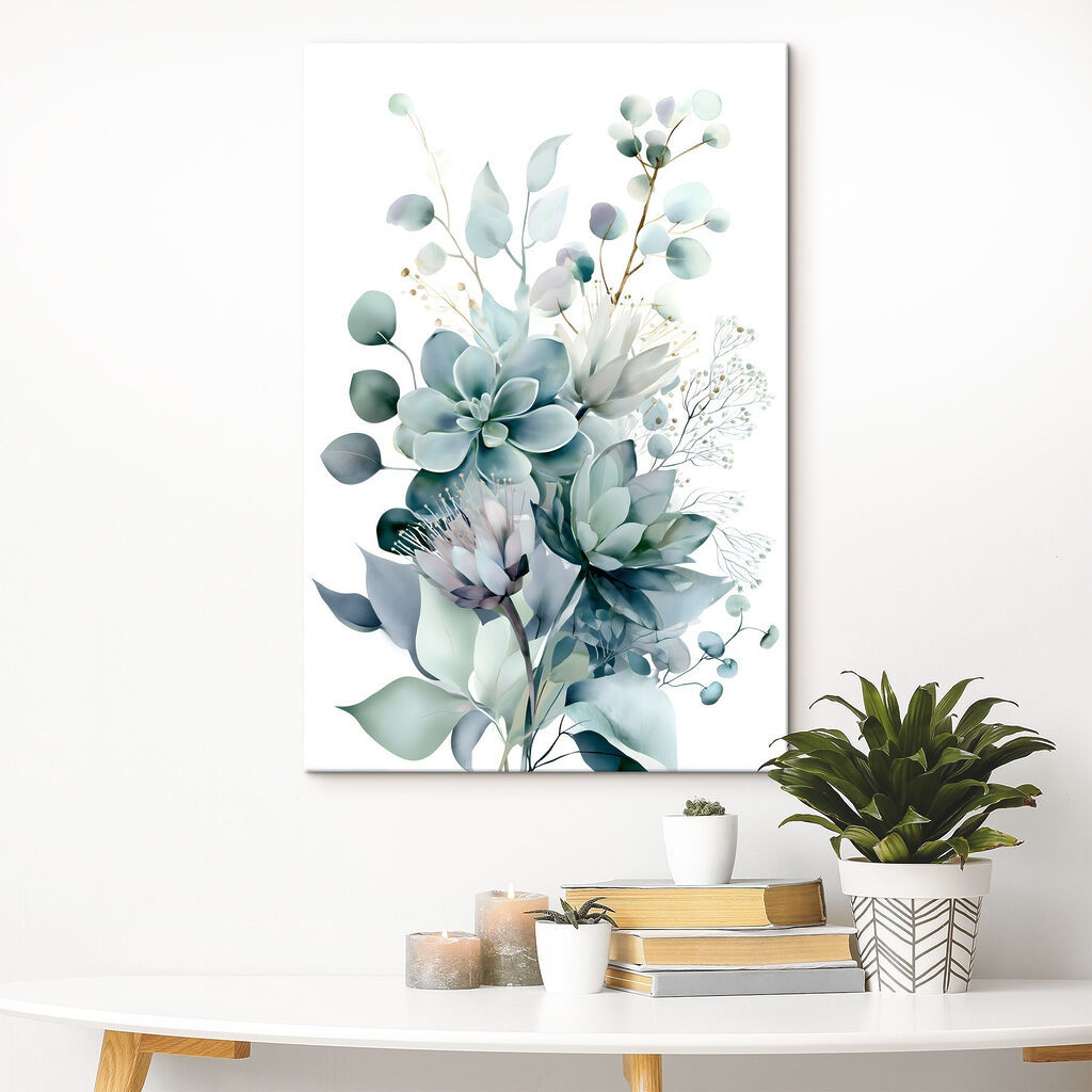 - Serene botanical composition in soft hues