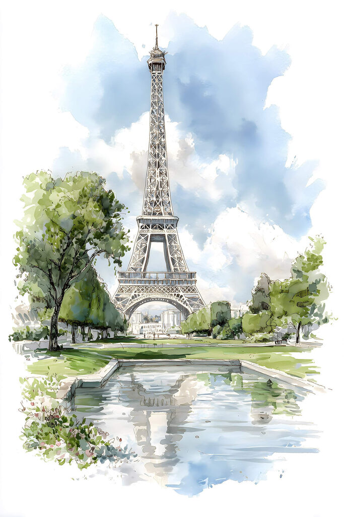 Watercolor of a tower