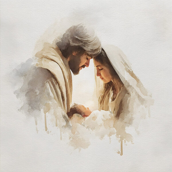 Man and woman in blankets looking at each other Man and woman in blankets looking at each other