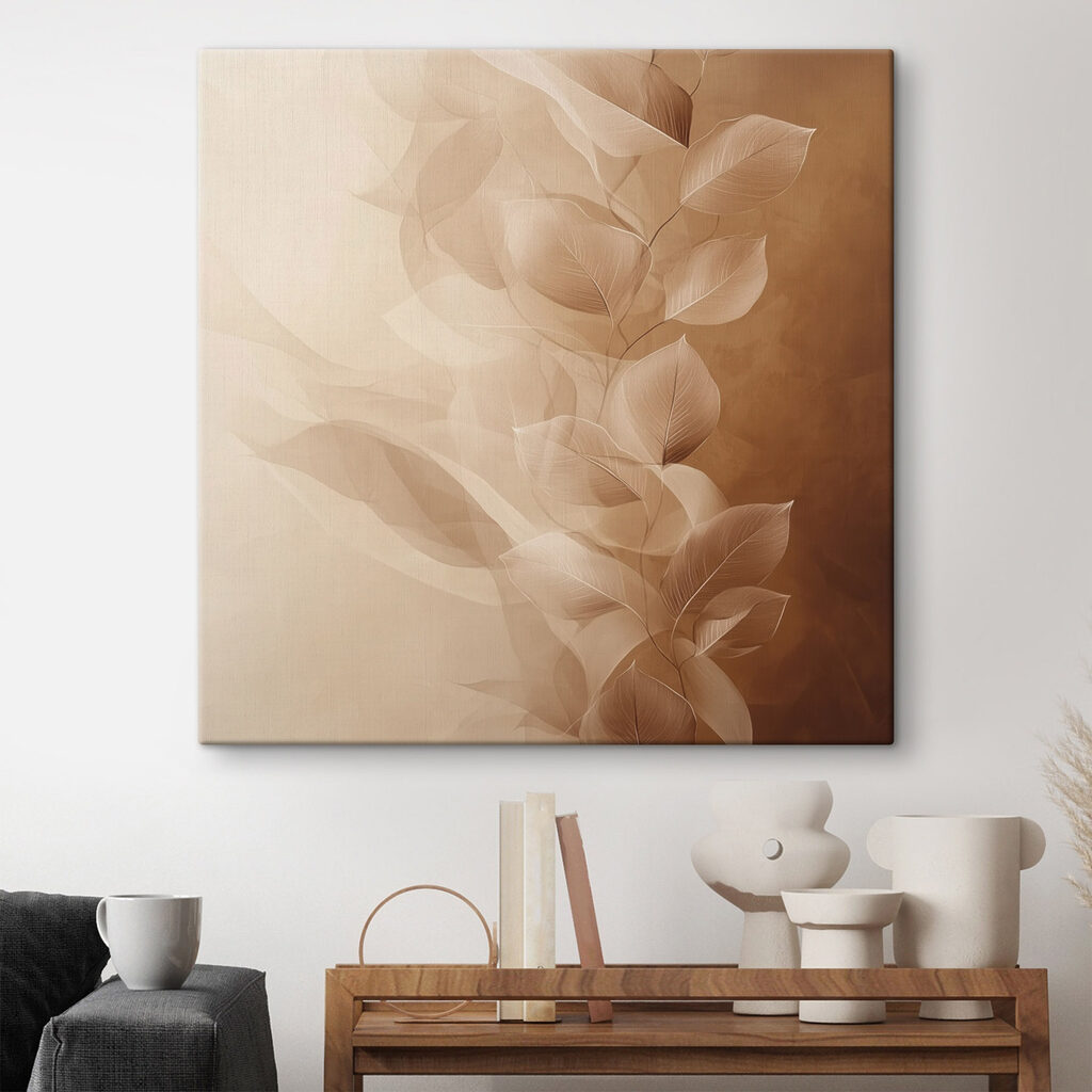Soft leaves against a warm backdrop