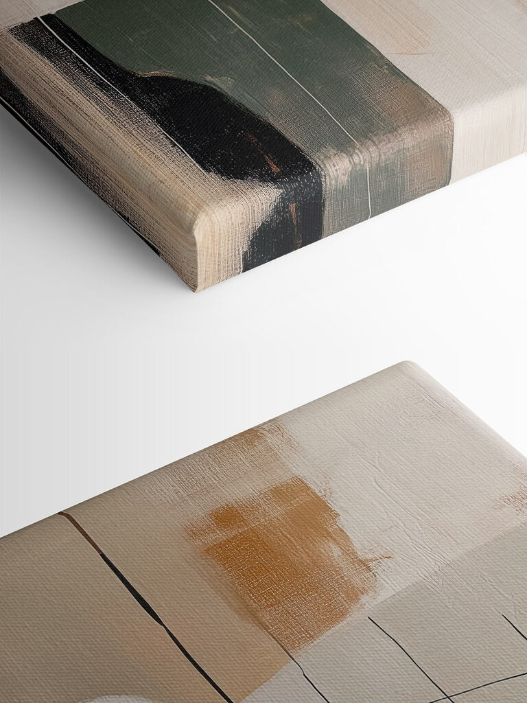 Painting of a white and brown art