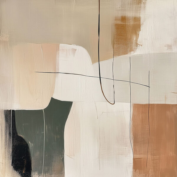 Painting of a white and brown art