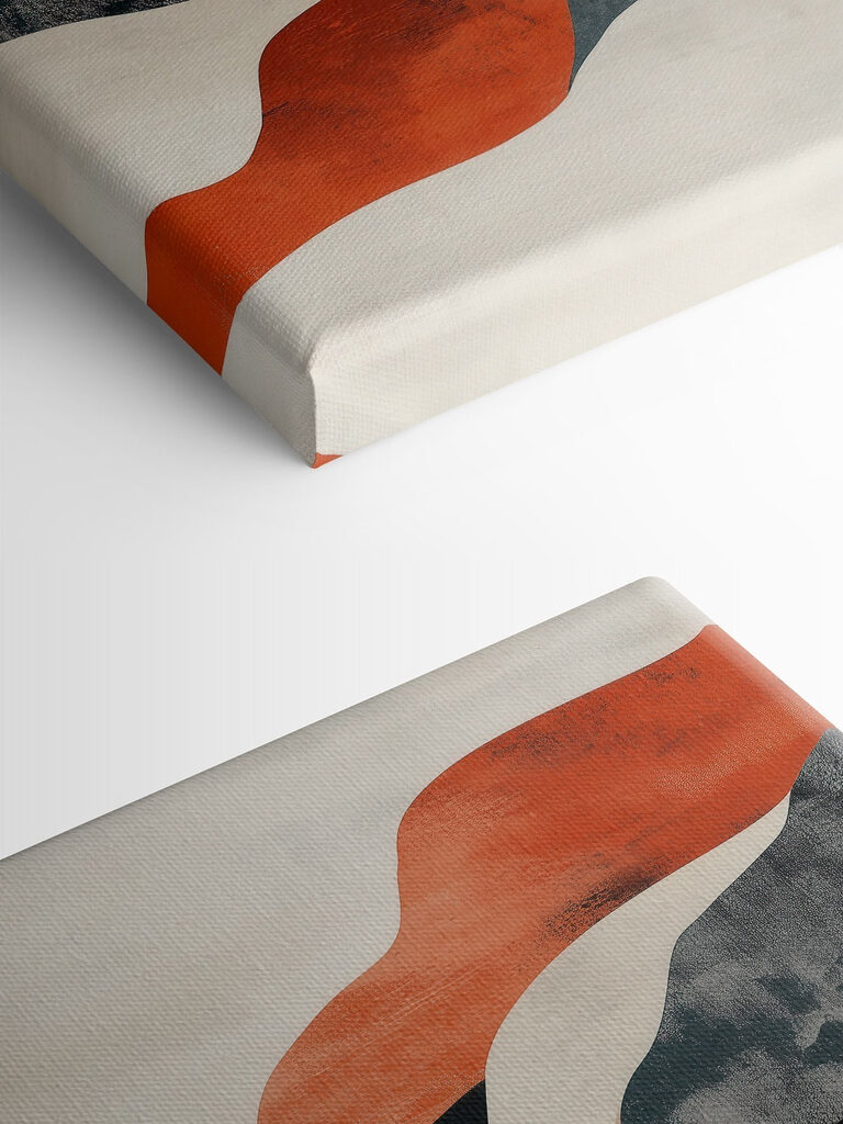 Black orange and white waves