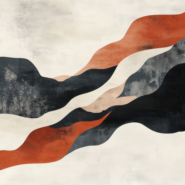 Black orange and white waves