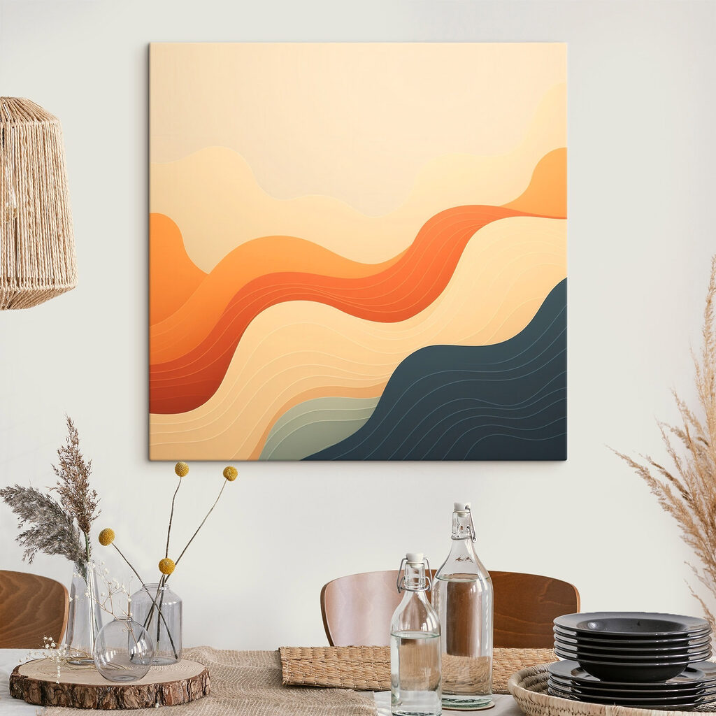 Colorful waves on a white background