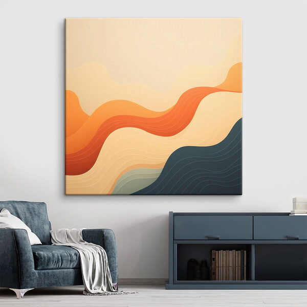Colorful waves on a white background