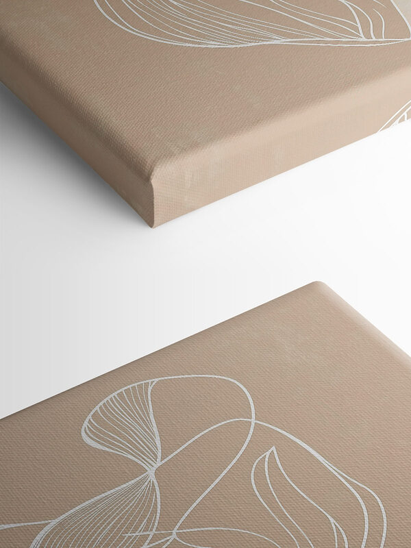 White line drawing on a tan background