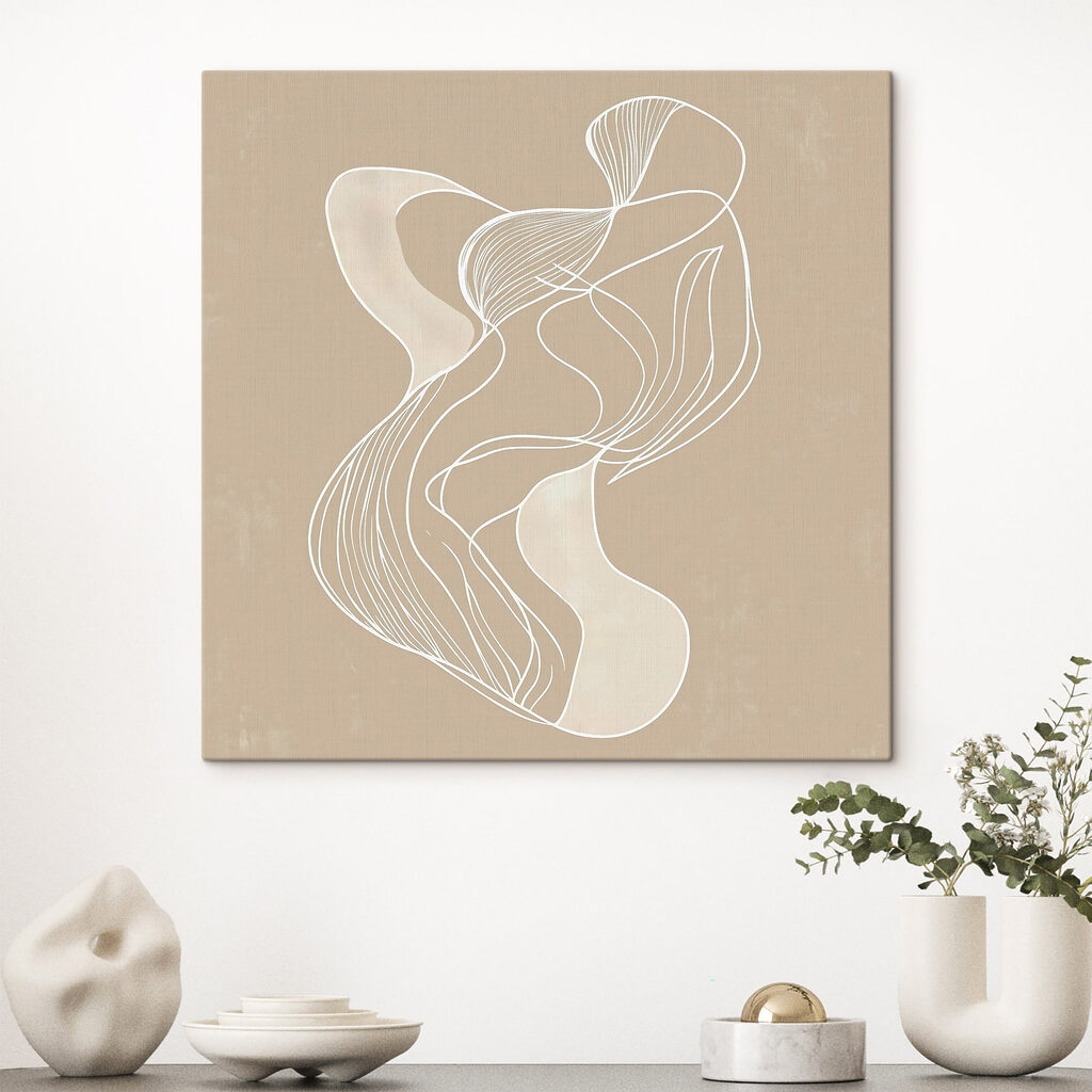 White line drawing on a tan background