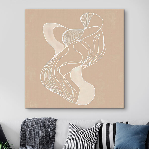 White line drawing on a tan background