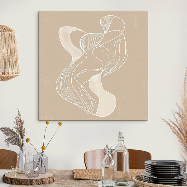 White line drawing on a tan background