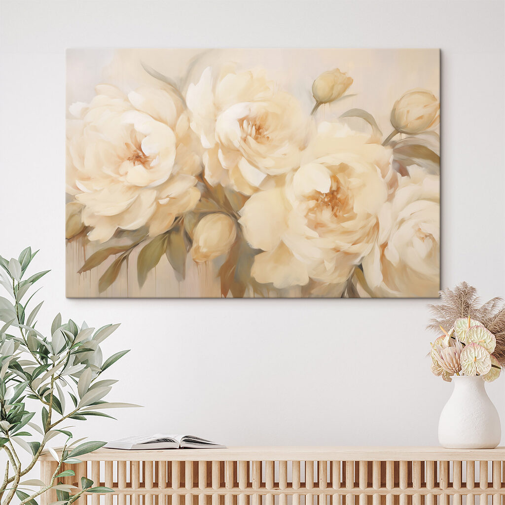 Painting of flowers on a white background