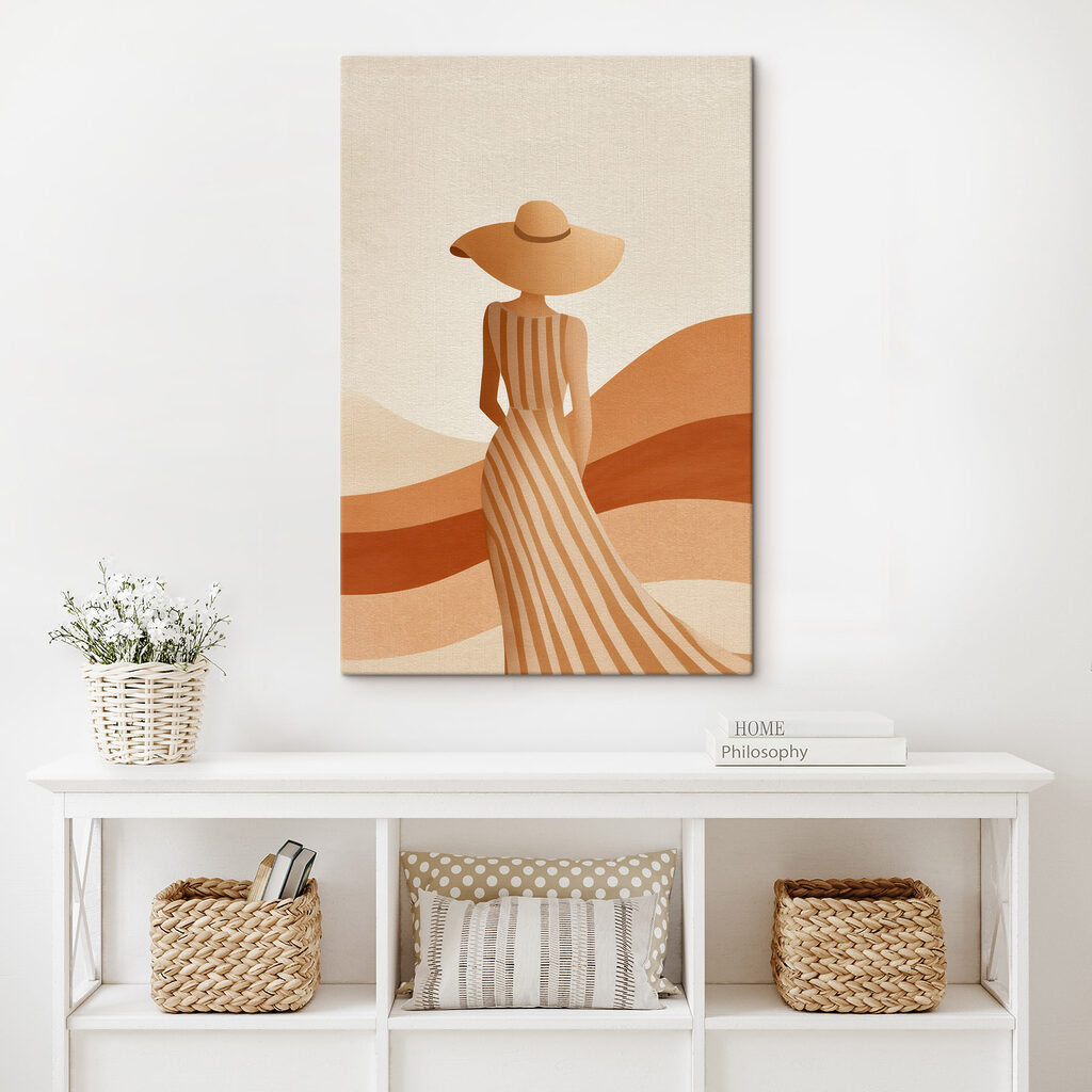 Woman wearing a hat and dress Woman wearing a hat and dress