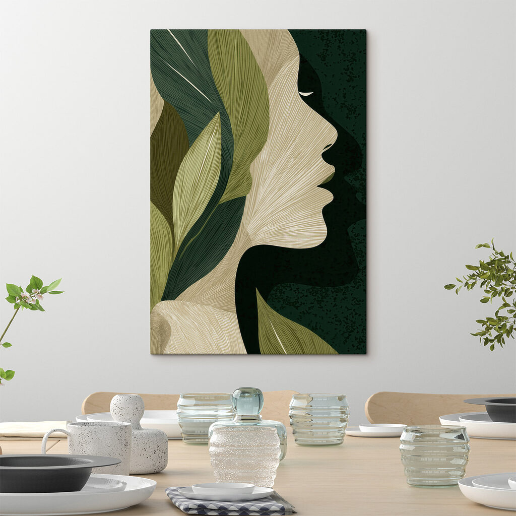 Woman's face with leaves Woman's face with leaves