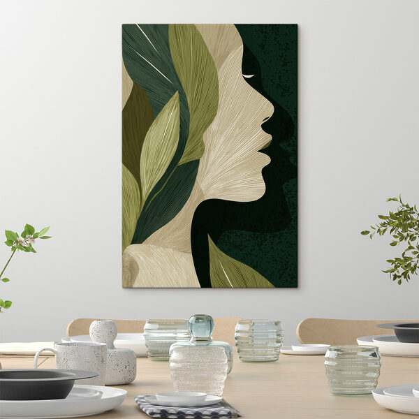 Woman's face with leaves Woman's face with leaves