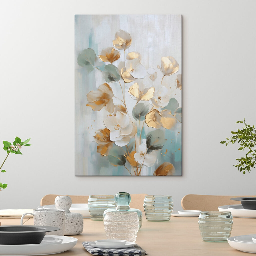 Painting of flowers on a white background Painting of flowers on a white background