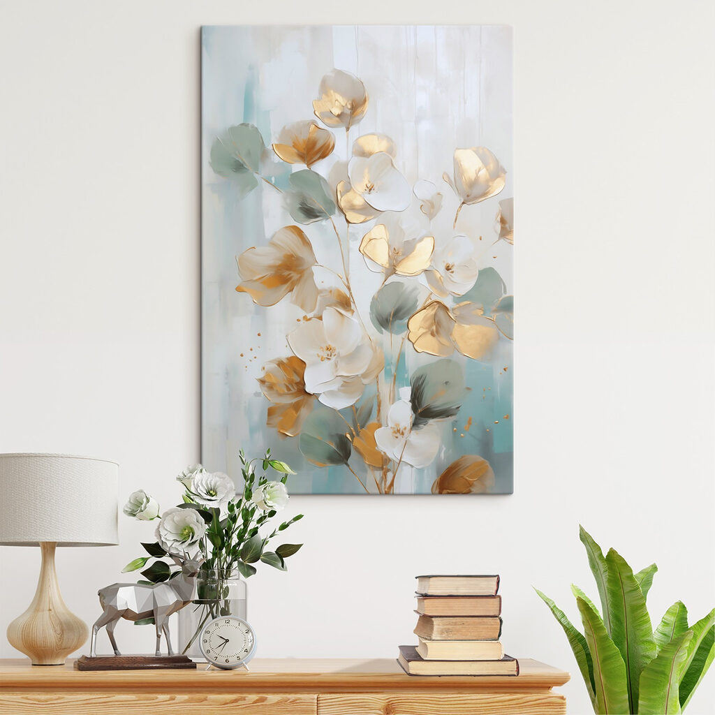 Painting of flowers on a white background Painting of flowers on a white background