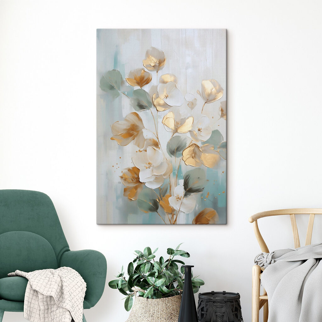 Painting of flowers on a white background Painting of flowers on a white background