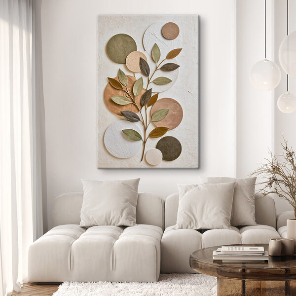 Plant with leaves and circles
