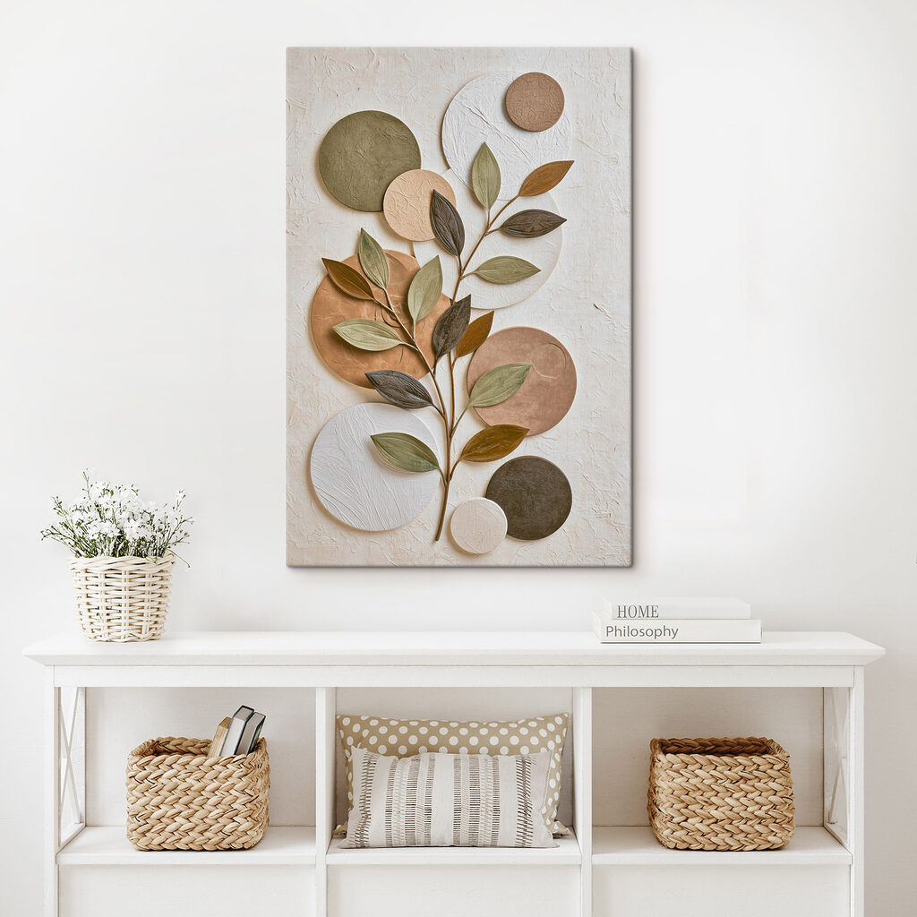Plant with leaves and circles