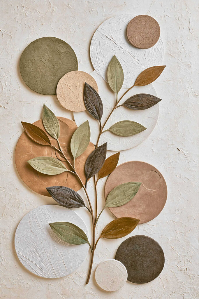 Plant with leaves and circles