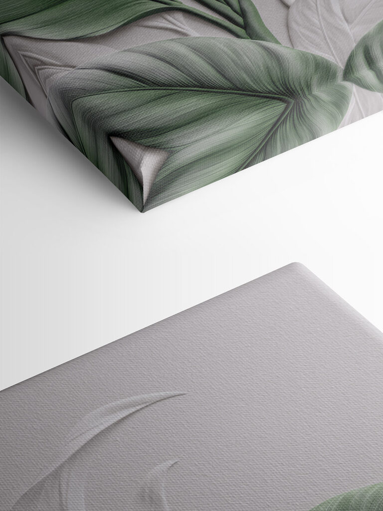 Lush greenery on textured background