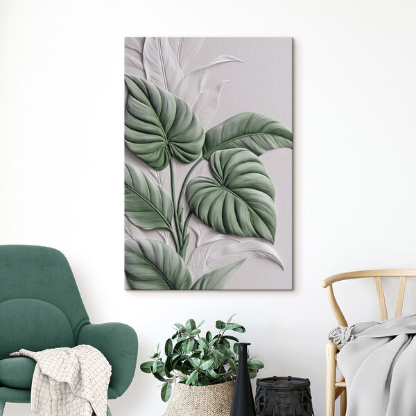 Lush greenery on textured background