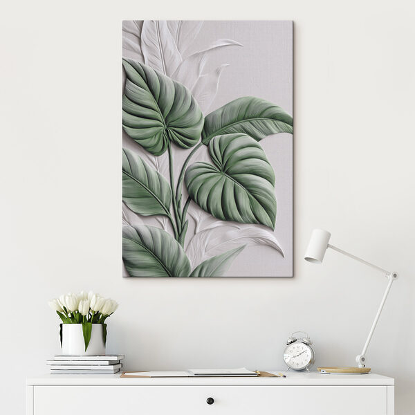 Lush greenery on textured background