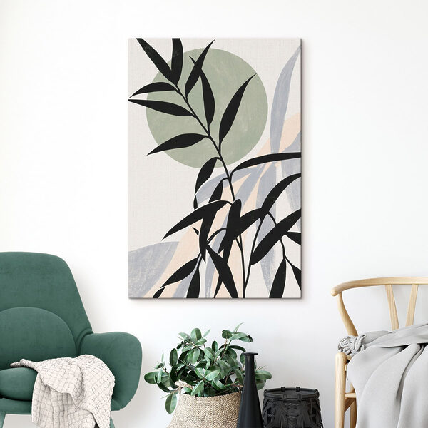 Plant with leaves and circles