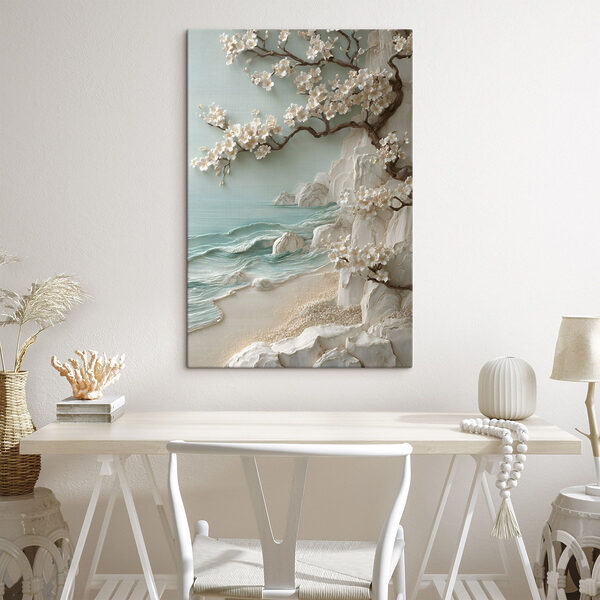 Tree with white flowers on a beach Tree with white flowers on a beach